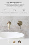 Round Combination Shower Rail, 300mm Rose, Single Function Hand Shower - PVD Brushed Nickel - MZ0706-R-PVDBN