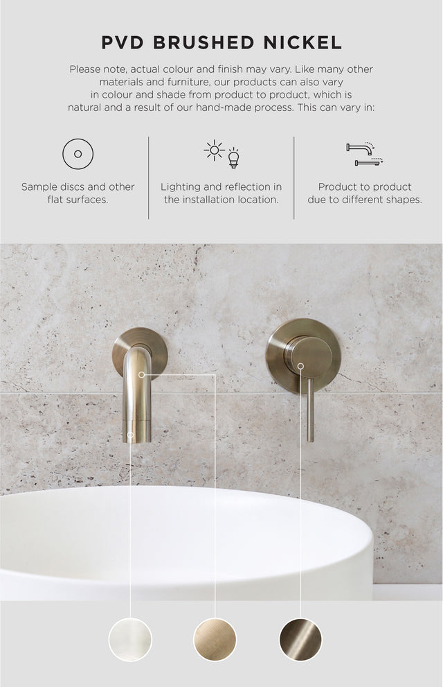 Round Combination Shower Rail 300mm Rose, Three Function Hand Shower - PVD Brushed Nickel (SKU: MZ0706-PVDBN) by Meir