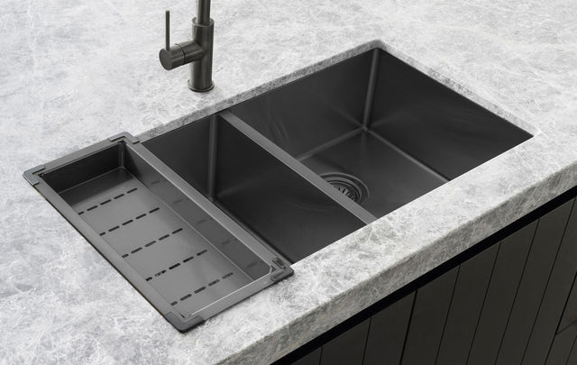 Kitchen Sink Colander - PVD - Gunmetal Black (SKU: MCO-01-PVDGM) by Meir
