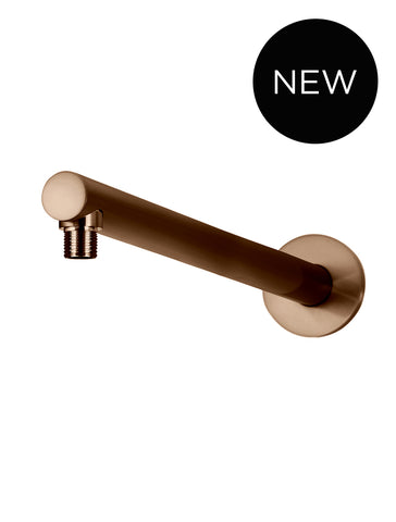 Round Wall Shower Arm 400mm - Lustre Bronze