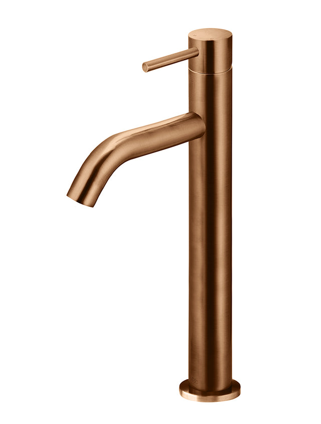 Piccola Tall Basin Mixer Tap with 130mm Spout - PVD Lustre Bronze (SKU: MB03XL.01-PVDBZ) by Meir