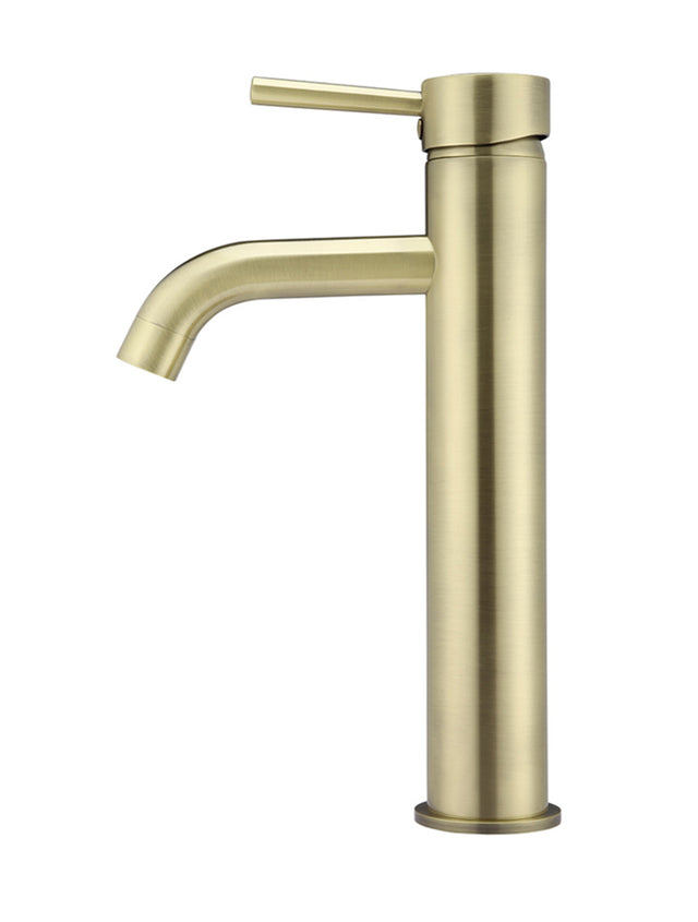 Round Tall Curved Basin Mixer - PVD Tiger Bronze (SKU: MB04-R3-PVDBB) by Meir