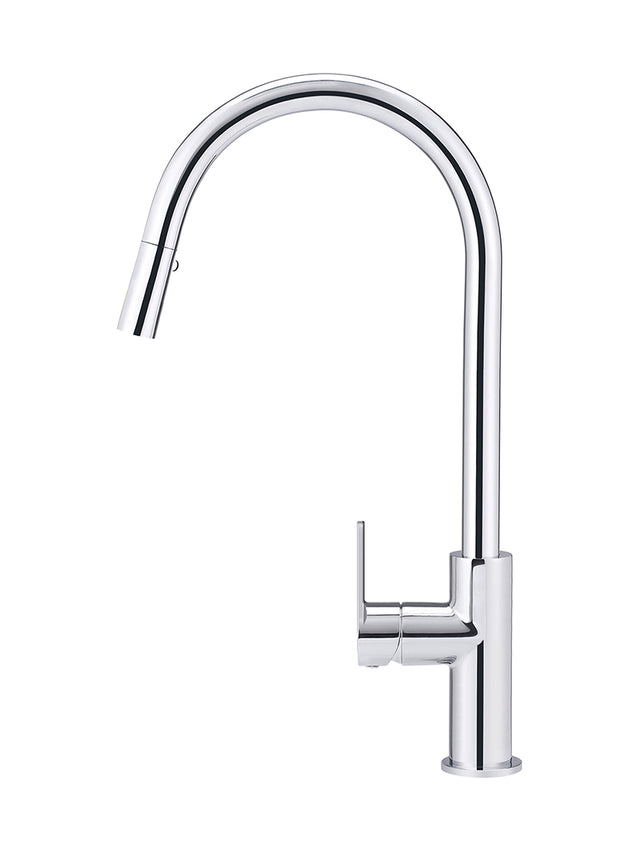 Round Paddle Piccola Pull Out Kitchen Mixer Tap - Polished Chrome (SKU: MK17PD-C) by Meir