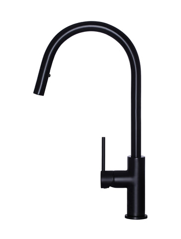 MK17 Round Piccola Pull Out Kitchen Mixer Tap - Matte Black