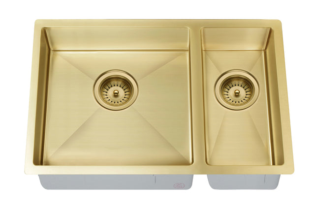 Lavello Kitchen Sink - One and Half Bowl 670 x 440 - PVD - PVD Brushed Bronze Gold (SKU: MKSP-D670440-PVDBB) by Meir