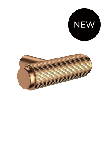 Öppen T-Pull Cabinet Handle (Linear Knurled) - Lustre Bronze
