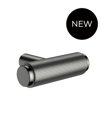 Öppen T-Pull Cabinet Handle (Linear Knurled) - Shadow Gunmetal