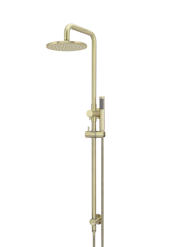 Round Combination Shower Rail, 200mm Rose, Single Function Hand Shower - PVD Tiger Bronze (SKU: MZ0704-R-PVDBB) by Meir