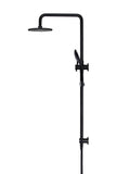 Round Combination Shower Rail, 200mm Rose, Three-Function Hand Shower - Matte Black - MZ0704