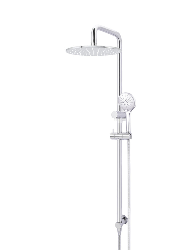 Round Combination Shower Rail 300mm Rose, Three Function Hand Shower - Polished Chrome (SKU: MZ0706-C) by Meir