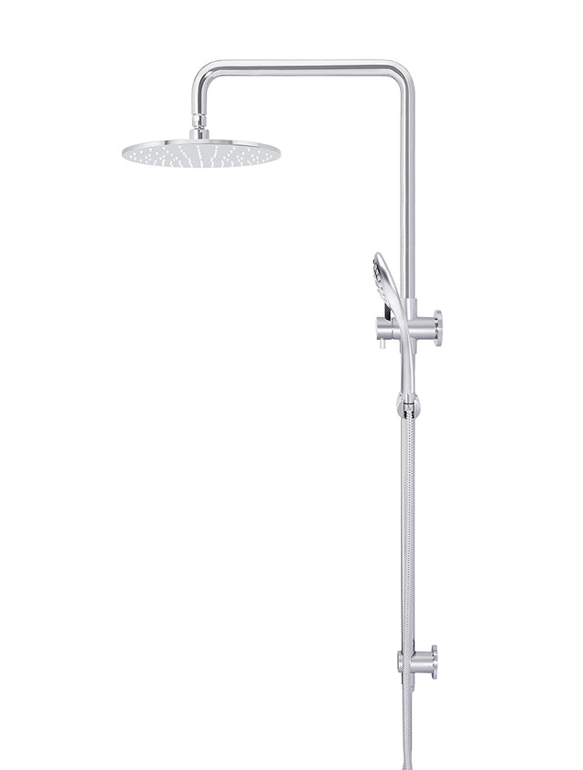 Round Combination Shower Rail 300mm Rose, Three Function Hand Shower - Polished Chrome (SKU: MZ0706-C) by Meir