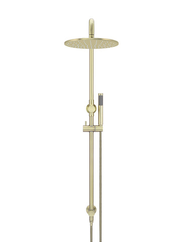 Round Combination Shower Rail, 300mm Rose, Single Function Hand Shower - PVD Tiger Bronze