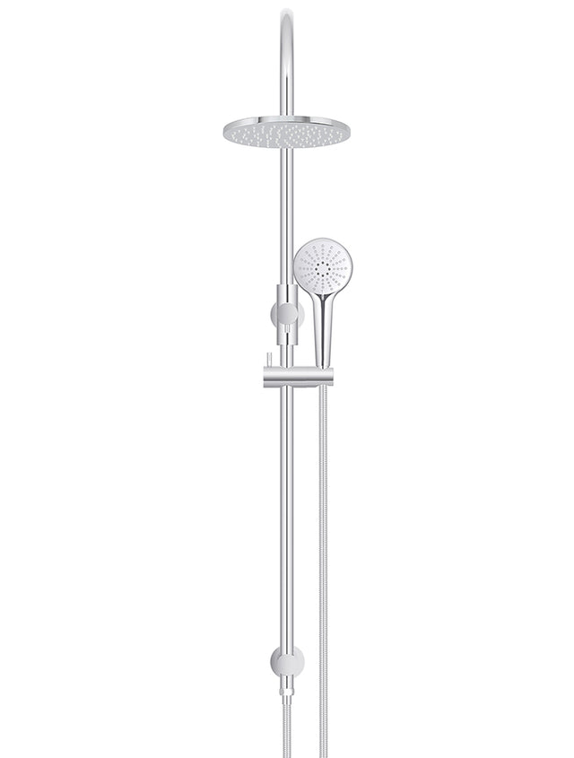 Round Gooseneck Shower Set with 200mm rose, Three-Function Hand Shower - Polished Chrome (SKU: MZ0904-C) by Meir