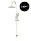 Round Gooseneck Shower Set with 200mm rose, Three-Function Hand Shower - PVD Brushed Nickel - MZ0904-PVDBN