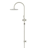 Round Gooseneck Shower Set with 200mm rose, Three-Function Hand Shower - PVD Brushed Nickel - MZ0904-PVDBN
