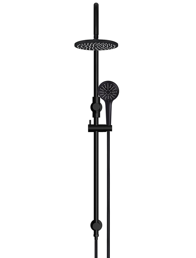 Round Gooseneck Shower Set with 200mm rose, Three-Function Hand Shower - Matte Black (SKU: MZ0904) by Meir
