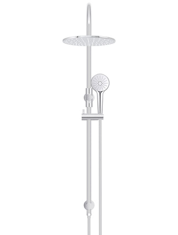 Round Gooseneck Shower Set with 300mm rose, Three-Function Hand Shower - Polished Chrome