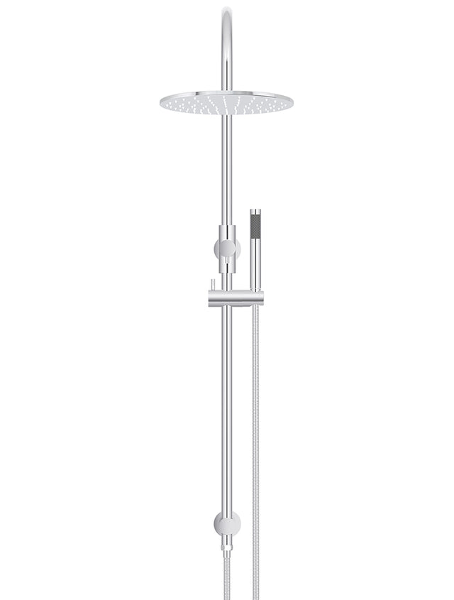 Round Gooseneck Shower Set with 300mm rose, Single-Function Hand Shower - Polished Chrome (SKU: MZ0906-R-C) by Meir