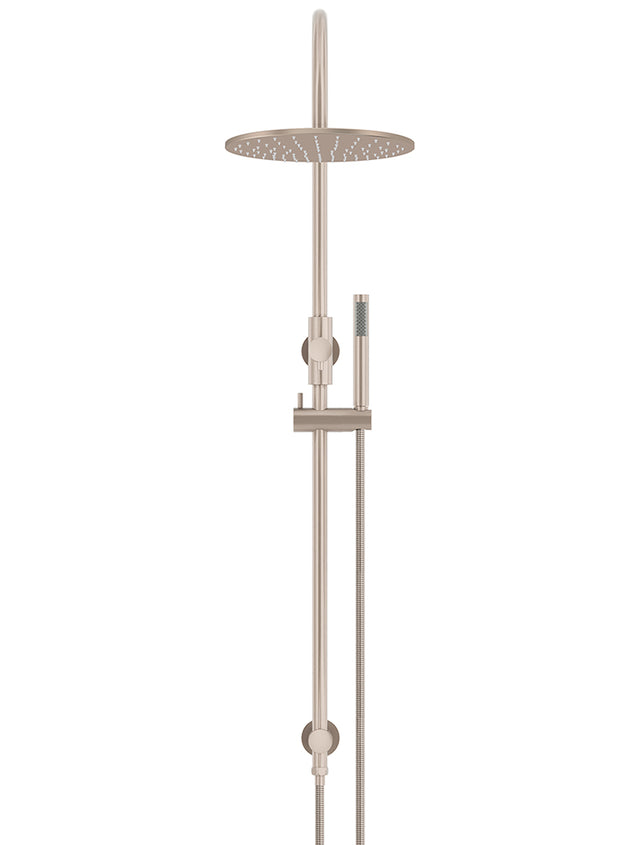 Round Gooseneck Shower Set with 300mm rose, Single-Function Hand Shower - Champagne (SKU: MZ0906-R-CH) by Meir
