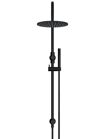 Round Gooseneck Shower Set with 300mm rose, Single-Function Hand Shower - Matte Black
