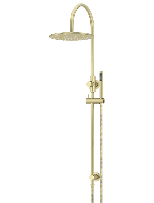 Round Gooseneck Shower Set with 300mm rose, Single-Function Hand Shower - PVD Tiger Bronze (SKU: MZ0906-R-PVDBB) by Meir