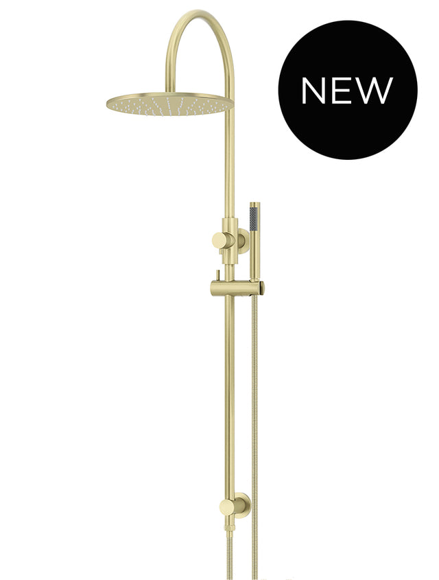 Round Gooseneck Shower Set with 300mm rose, Single-Function Hand Shower - PVD Tiger Bronze (SKU: MZ0906-R-PVDBB) by Meir