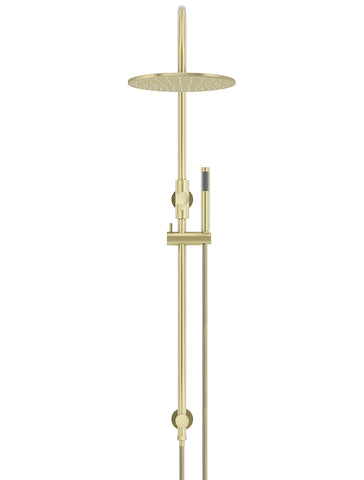 Round Gooseneck Shower Set with 300mm rose, Single-Function Hand Shower - PVD Tiger Bronze