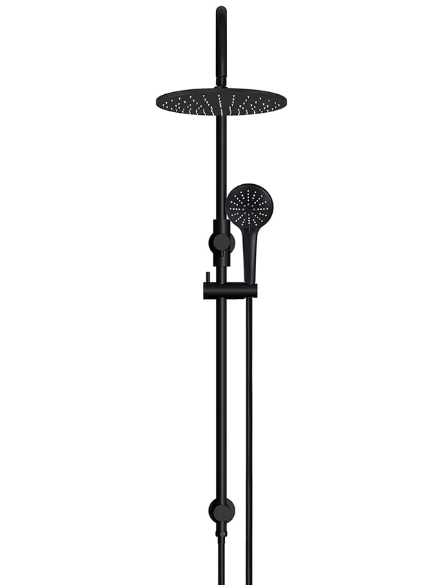 Round Gooseneck Shower Set with 300mm rose, Three-Function Hand Shower - Matte Black (SKU: MZ0906) by Meir