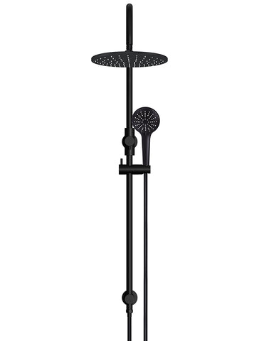 Round Gooseneck Shower Set with 300mm rose, Three-Function Hand Shower - Matte Black