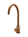 Round Gooseneck Kitchen Mixer Tap with Pinless Handle - Lustre Bronze - MK03PN-PVDBZ