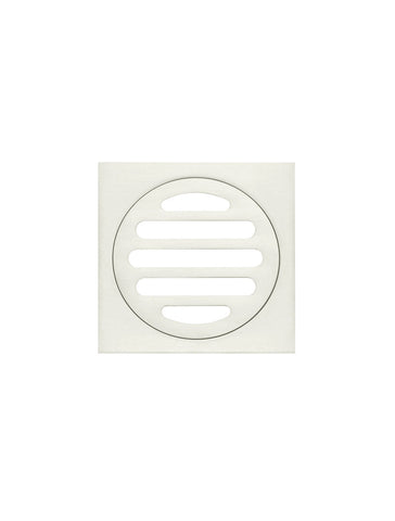 Square Floor Grate Shower Drain 80mm outlet - PVD Brushed Nickel