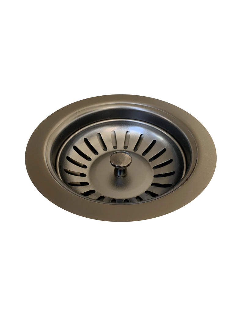 Lavello Sink Strainer and Waste Plug Basket with Stopper PVD PVD Gunmetal Black MST04 PVDGM Meir