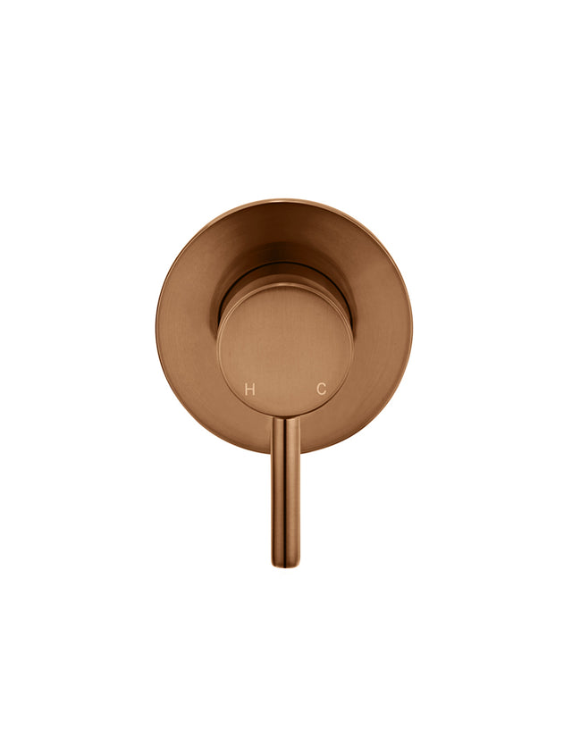 Round Wall Mixer Short Pin–lever Trim Kit (In-wall Body Not Included) - PVD Lustre Bronze (SKU: MW03S-FIN-PVDBZ) by Meir