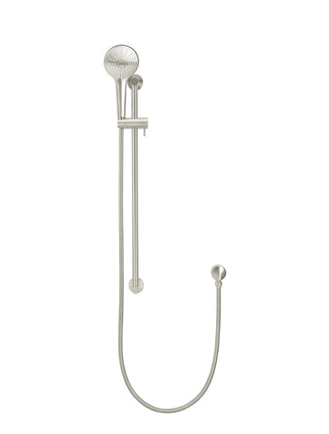 Round Three Function Hand Shower on Rail Column - PVD Brushed Nickel