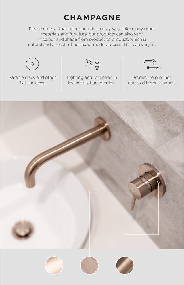 Round Wall Shower Arm 400mm - Champagne (SKU: MA02-400-CH) by Meir