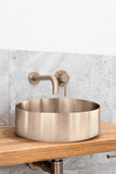 Lavello Round Steel Bathroom Basin 380 x 110 - PVD Champagne - MBRP-380110-PVDCH