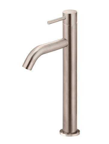 Piccola Tall Basin Mixer Tap with 130mm Spout - Champagne