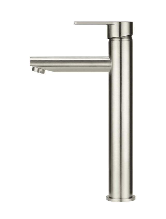 Round Paddle Tall Basin Mixer - PVD Brushed Nickel (SKU: MB04PD-R2-PVDBN) by Meir