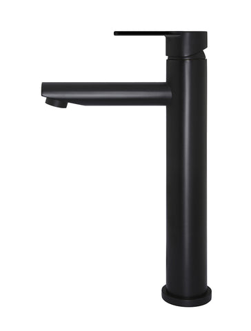 Round Paddle Tall Basin Mixer - Matte Black