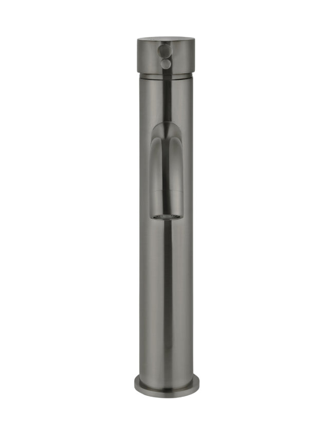 Round Tall Curved Basin Mixer - Shadow Gunmetal (SKU: MB04-R3-PVDGM) by Meir