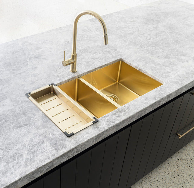 Lavello Kitchen Sink Colander - Brushed Bronze Gold (SKU: MCO-01-BB) by Meir