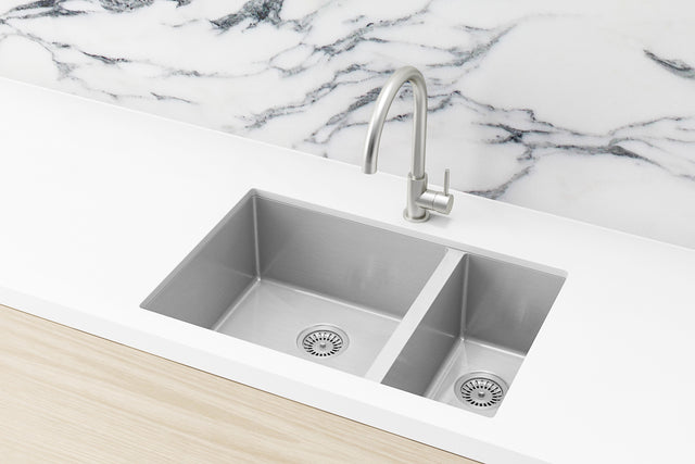 Lavello Kitchen Sink - One and Half Bowl 670 x 440 - PVD Brushed Nickel (SKU: MKSP-D670440-NK) by Meir