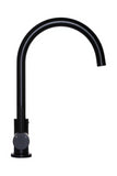 Round Gooseneck Kitchen Mixer Tap - Matte Black - MK03