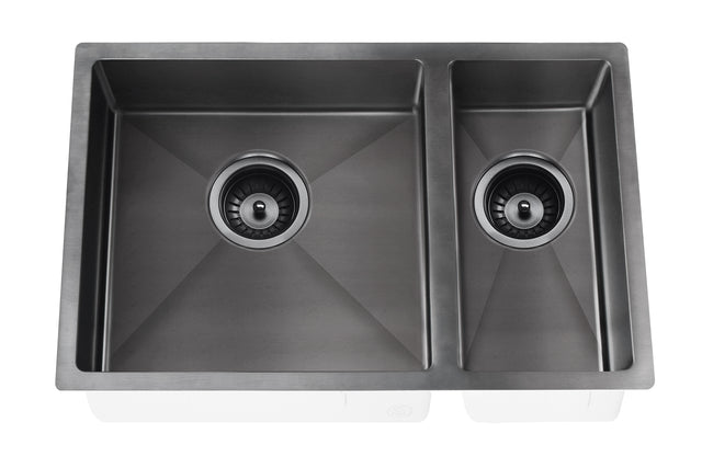 Lavello Kitchen Sink - One and Half Bowl 670 x 440 - Gunmetal Black (SKU: MKSP-D670440-GM) by Meir