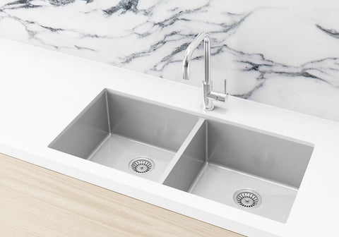 Lavello Kitchen Sink - Double Bowl 860 x 440 - PVD Brushed Nickel