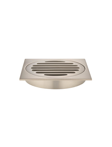 Square Floor Grate Shower Drain 100mm outlet - Champagne