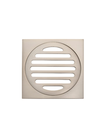 Square Floor Grate Shower Drain 100mm outlet - Champagne