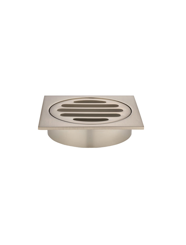 Square Floor Grate Shower Drain 80mm outlet - Champagne (SKU: MP06-80-CH) by Meir