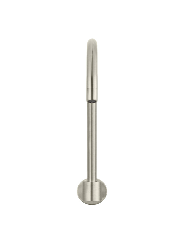 Round High-Rise Swivel Wall Spout - PVD Brushed Nickel (SKU: MS07-PVDBN) by Meir