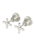 Round Cross Handle Jumper Valve Wall Top Assemblies - PVD Brushed Nickel - MW08JL-PVDBN